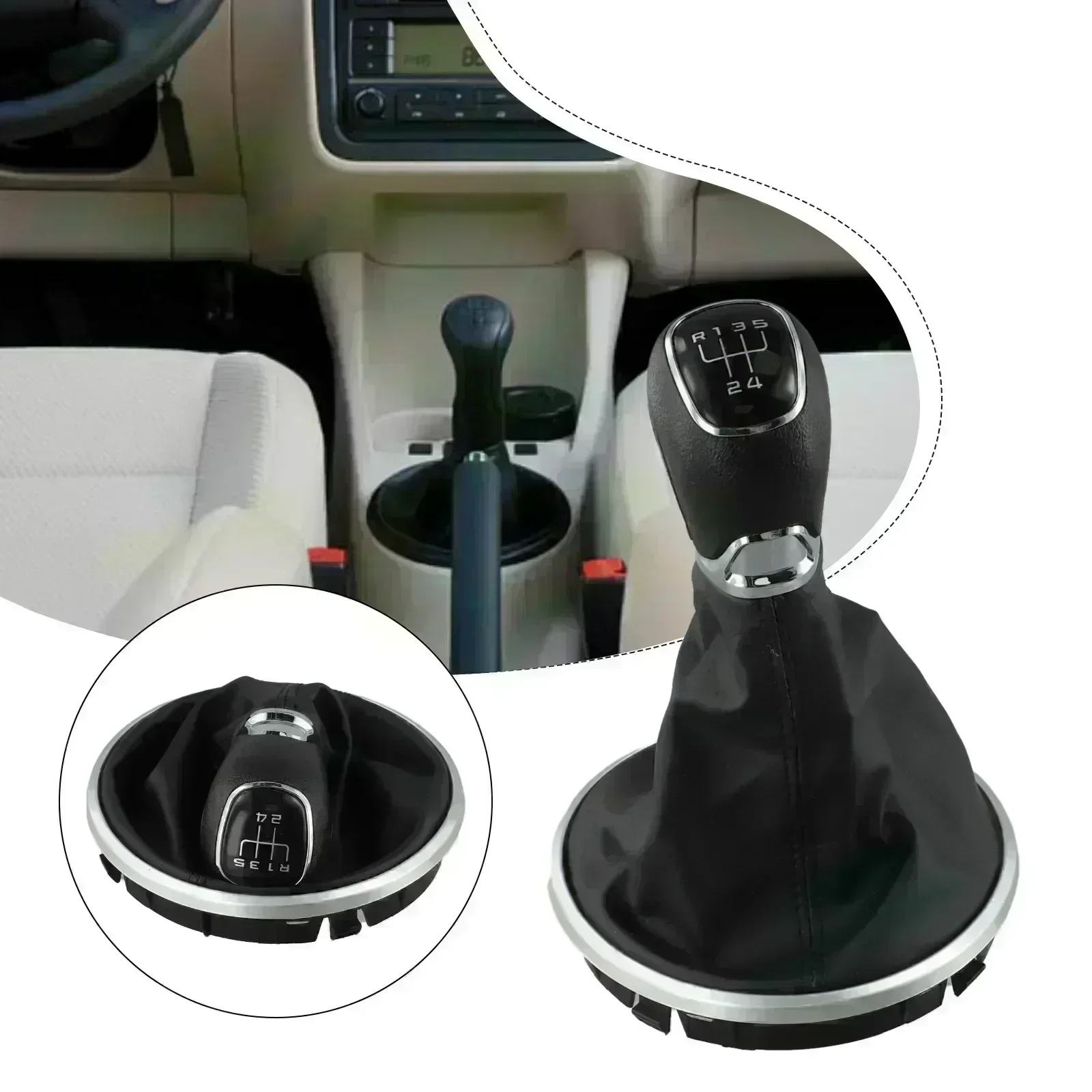 

5 Speed Manual Gear Shift Knob Gaiter Frame Fits For Skoda For Fabia II MK2 2007 2014 Designed for Seamless Integration