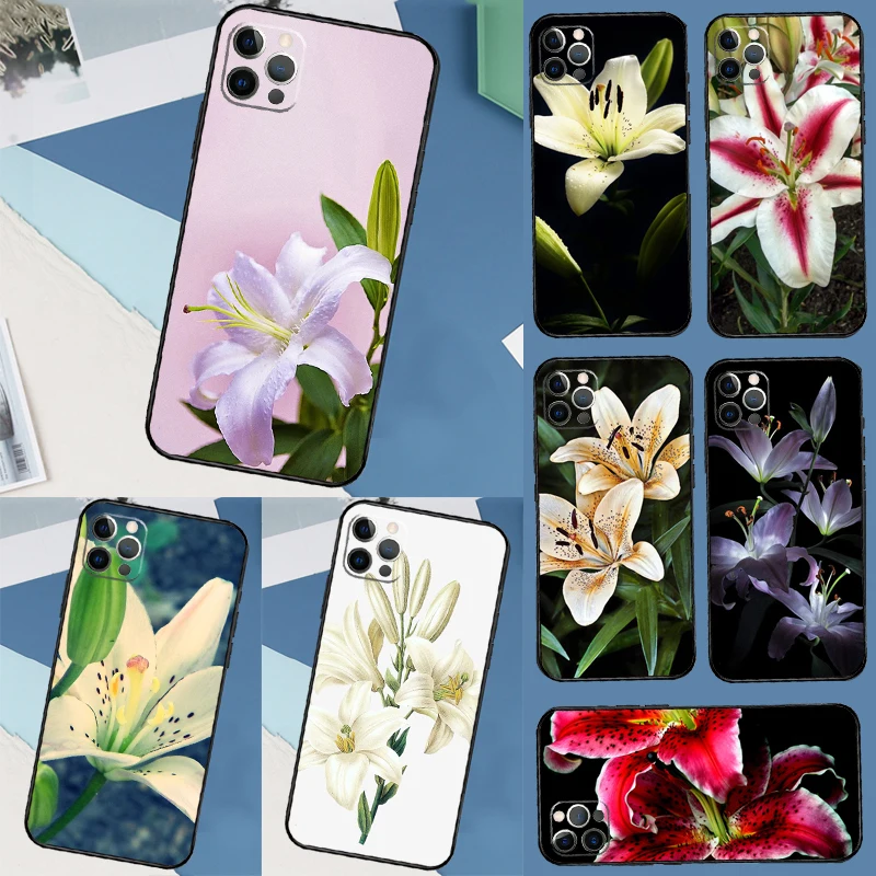 حافظة زهور الزنبق لهاتف OnePlus 13R 13T 12R 13 12 11 10 Pro 10T 8T Nord CE 2 3 4 Lite N20 N30 Nord 5