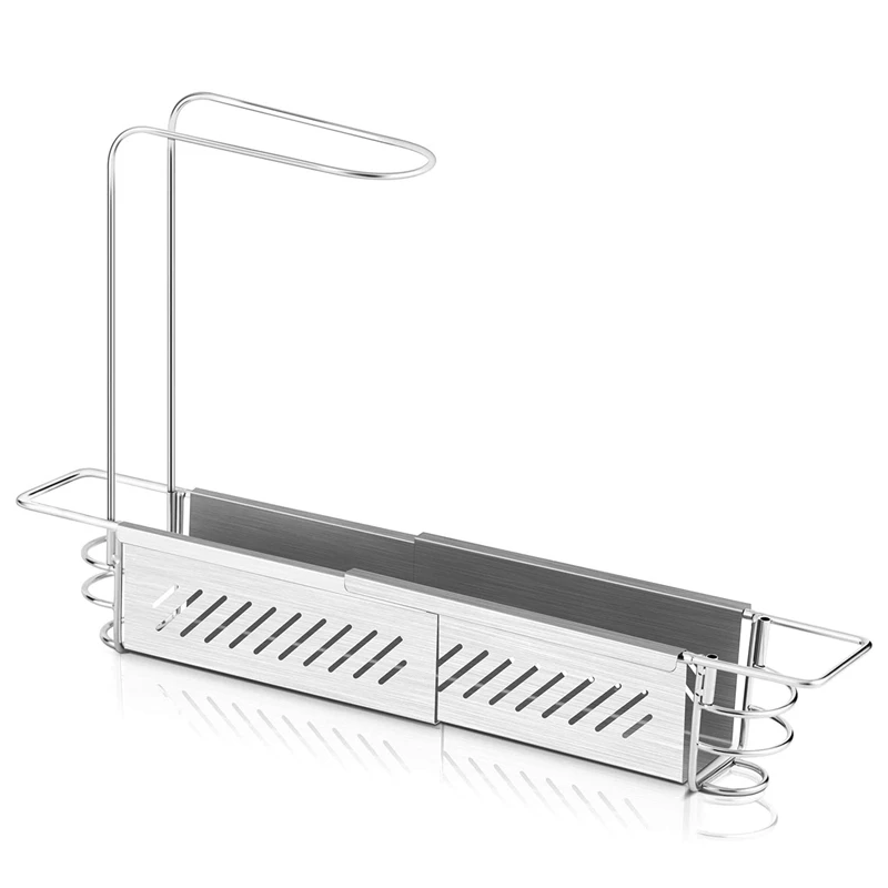 SEWS-Telescopic Sink Storage Rack Holder, Kitchen Rack Sink Organizer, Sink Storage Rack, Expandable Sink Basket Drying