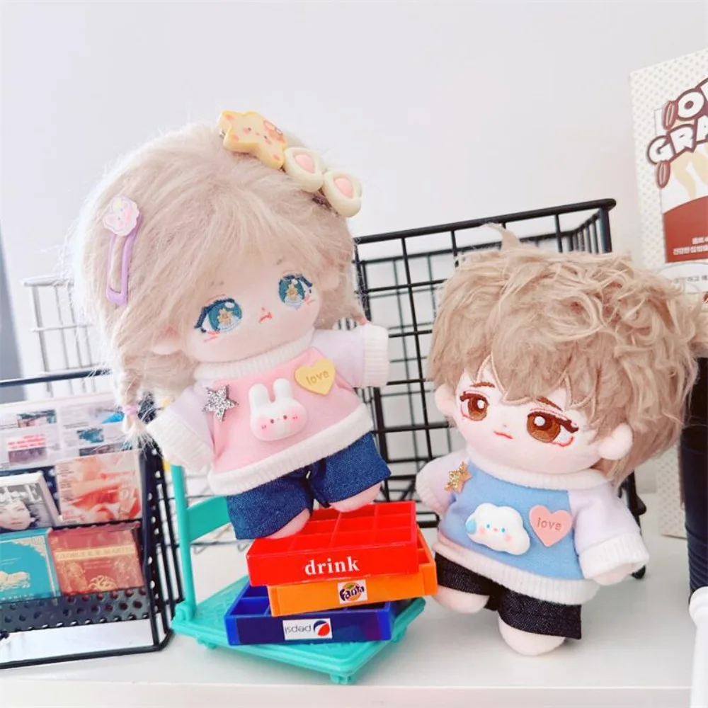 Plush Stuffed 10CM Doll Clothes Hoodies T-shirt Pink T-shirt Pants Set 10CM Cartoon No Attributes Dolls Clothes
