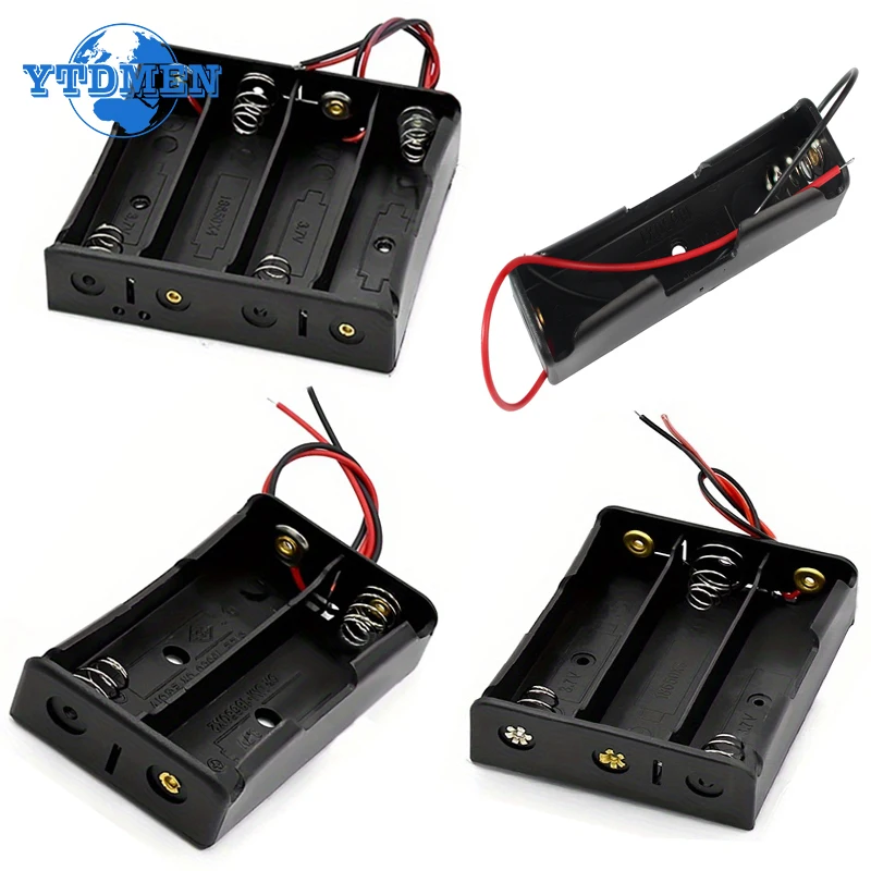 1PCS 18650 Battery Box Holder Power Bank Plastic Battery Storage Box Case 1X 2X 3X 4X with Wire