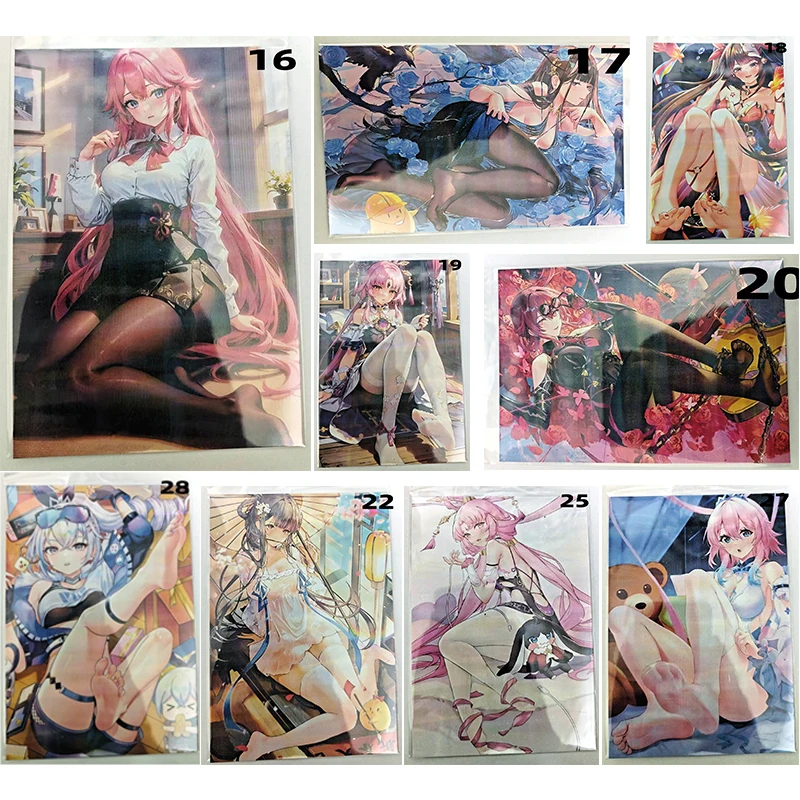 

Anime Goddess Story Yae Miko Keqing Hu Tao Laser Postcard Cards Game Collectible Card Children's Toys Christmas Birthday Gift