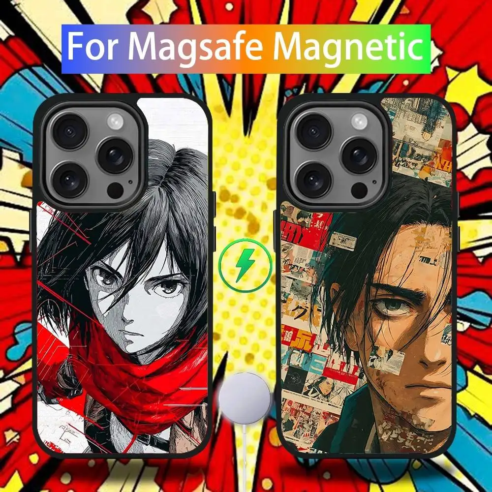 

Mikasa Ackerman A-Attack Phone Case For iPhone 17,16,15,14,13,12,11,Pro,Max,Plus,Mini,SE4,E Magnetic Magsafe Wireless Charging