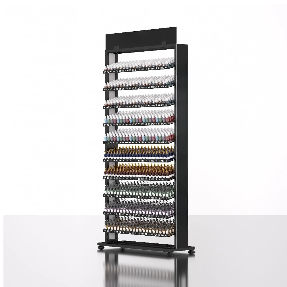 

Напольная металлическая витрина-стойка для помад, блесков для губ и лаков для ногтей; полка-дисплей для лаков для ногтей