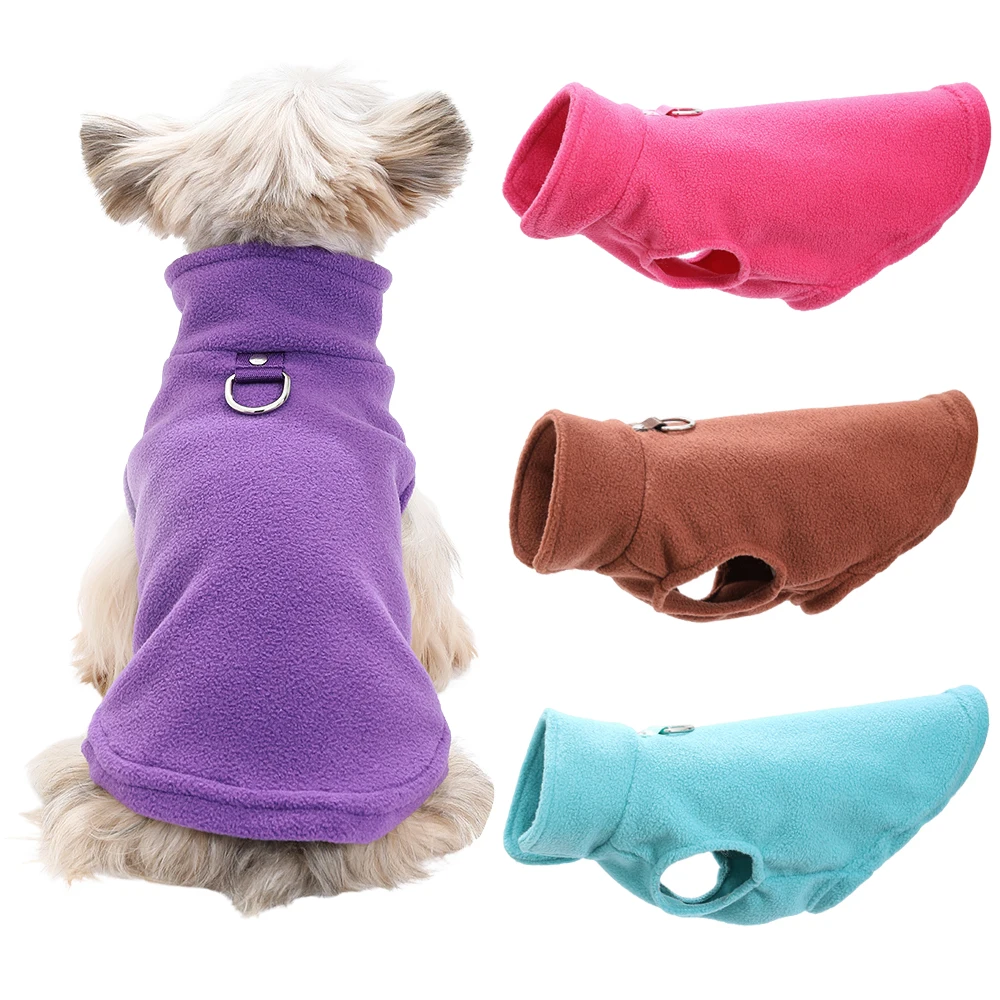 Warme Winter-Hundekleidung für kleine und mittelgroße Hunde und Katzen mit D-Ring, weiche, gemütliche Welpen-Fleecejacke, Yorkshire Chihuahua-Haustierkostüm