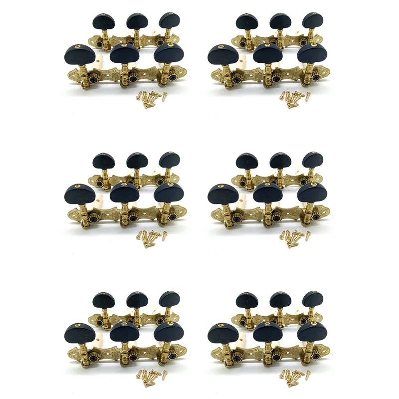 

6X Left Right Classical Guitar String Tuning Pegs Machine Heads Tuners Keys 3L3R Professional Guitar Accessories,Black