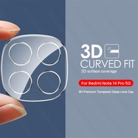 Note14 Pro+ Case Rear 3D Curved Camera Protectors For Redmi Note 14 Pro Note14Pro 5G 4G Clear HD Tempered Glass Back Lens Cover