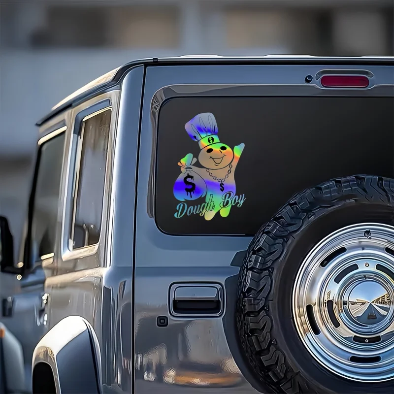 

Наклейки на заднее стекло автомобиля Dough Boy, красочные декоративные наклейки, креативные украшения для автомобиля. Придайте вам уникальность на дороге!