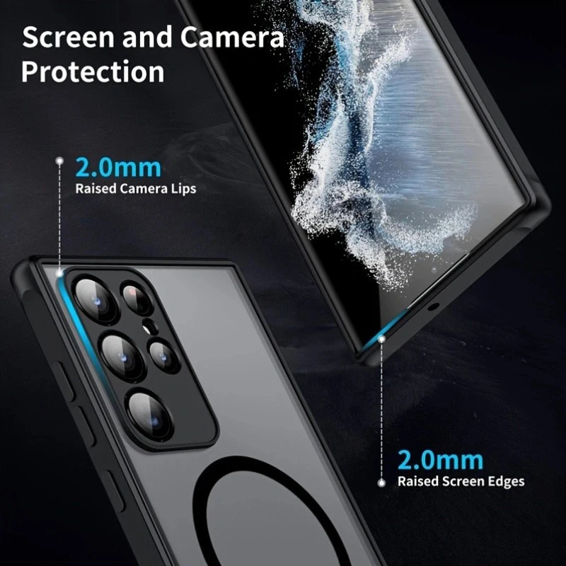 UYUXIO Transparente Magnetische Handyhülle mit Ständer für Samsung Galaxy S26 S25 Ultra S24 S23 FE S22 Plus Standhülle – Detail 7