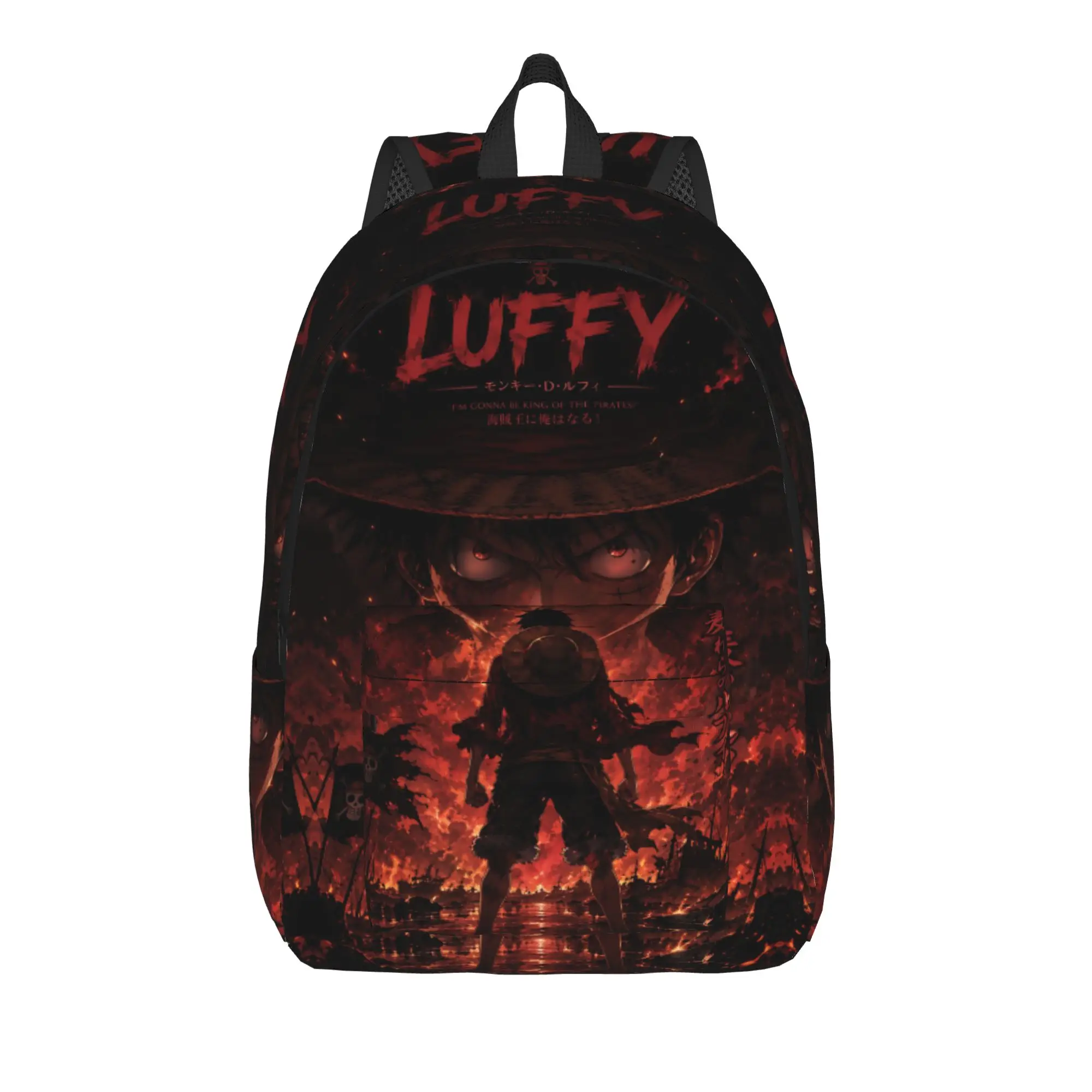 Fashion One Piece Monkey D Luffy Rey Backpack  Mochilas Adjustable Strap For Work Office Zipper Closure Rucksack