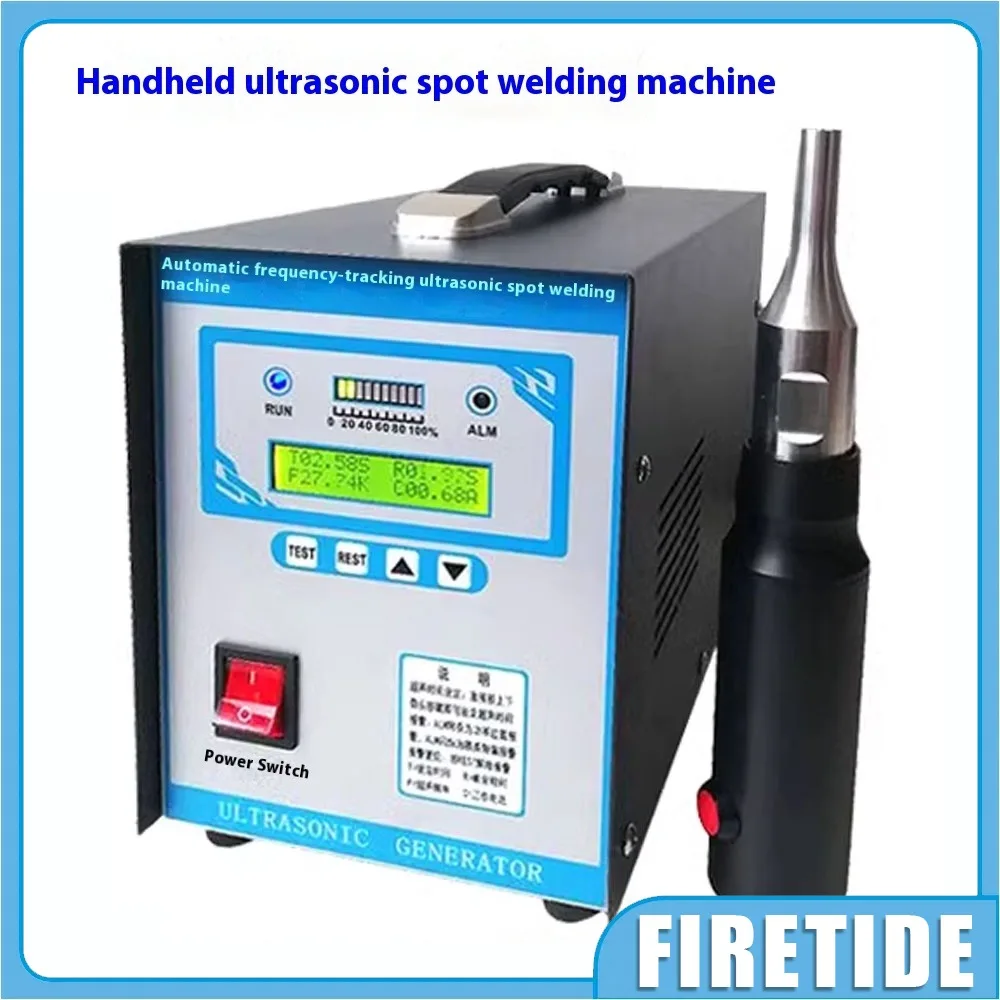 110V 700W Ultrasonic Spot Welding Machine with LCD Digital Display, 28KHz High Frequency Handheld Ultrasonic Plastic Spot Welder