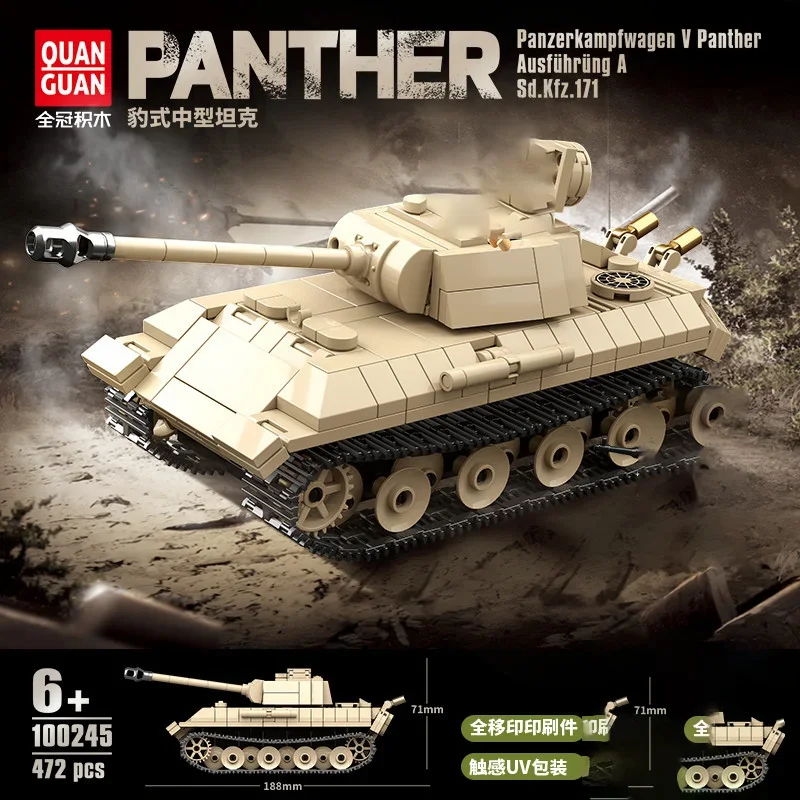 Nuevos tanques militares PanzerVI Sherman Ejército de EE. UU. Quan Guan WW2 arma de guerra soldado figura modelo bloque de construcción ladrillo chico juguetes para niños
