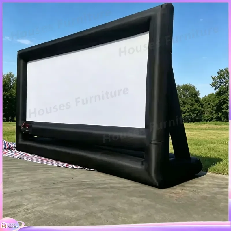 Pantalla de Proyección Inflable Grande, Resistente al Agua y al Viento, para Cine al Aire Libre, Campamentos, Fiestas, Pantalla Portátil