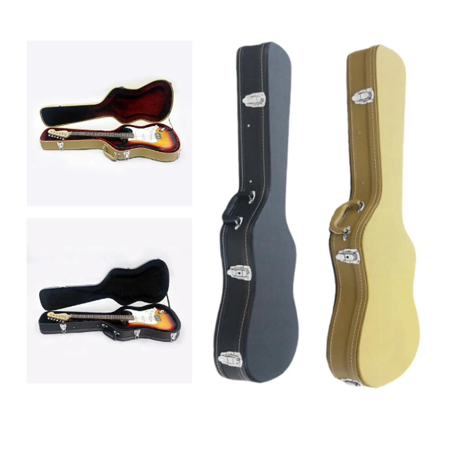 

Guitar Bag Carrying Bag PU Leather Handheld Protection with Side Handle Hard