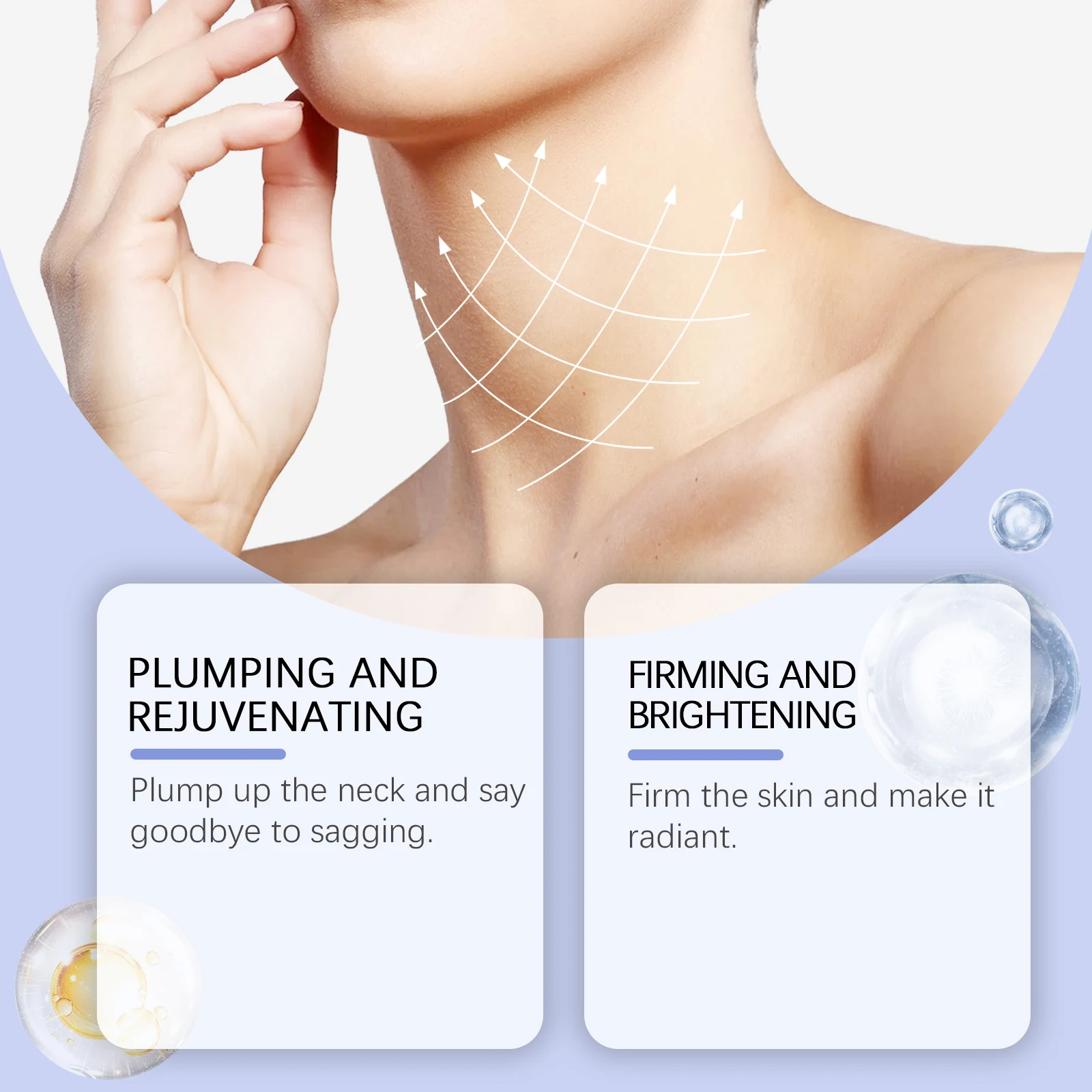 Viareline تشديد رفع الرقبة كريم تفتيح الخطوط الدقيقة الرقبة تجديد إزالة الذقن المزدوجة سطع السلس مرطب الرقبة كريم #3