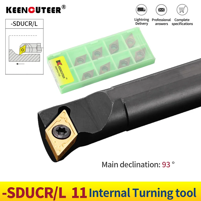 1pc S16Q-SDUCR11 S20R-SDUCR11 S25S-SDUCR11 de torneamento interno suporte de ferramenta dcmt inserções de carboneto torno bar conjunto de