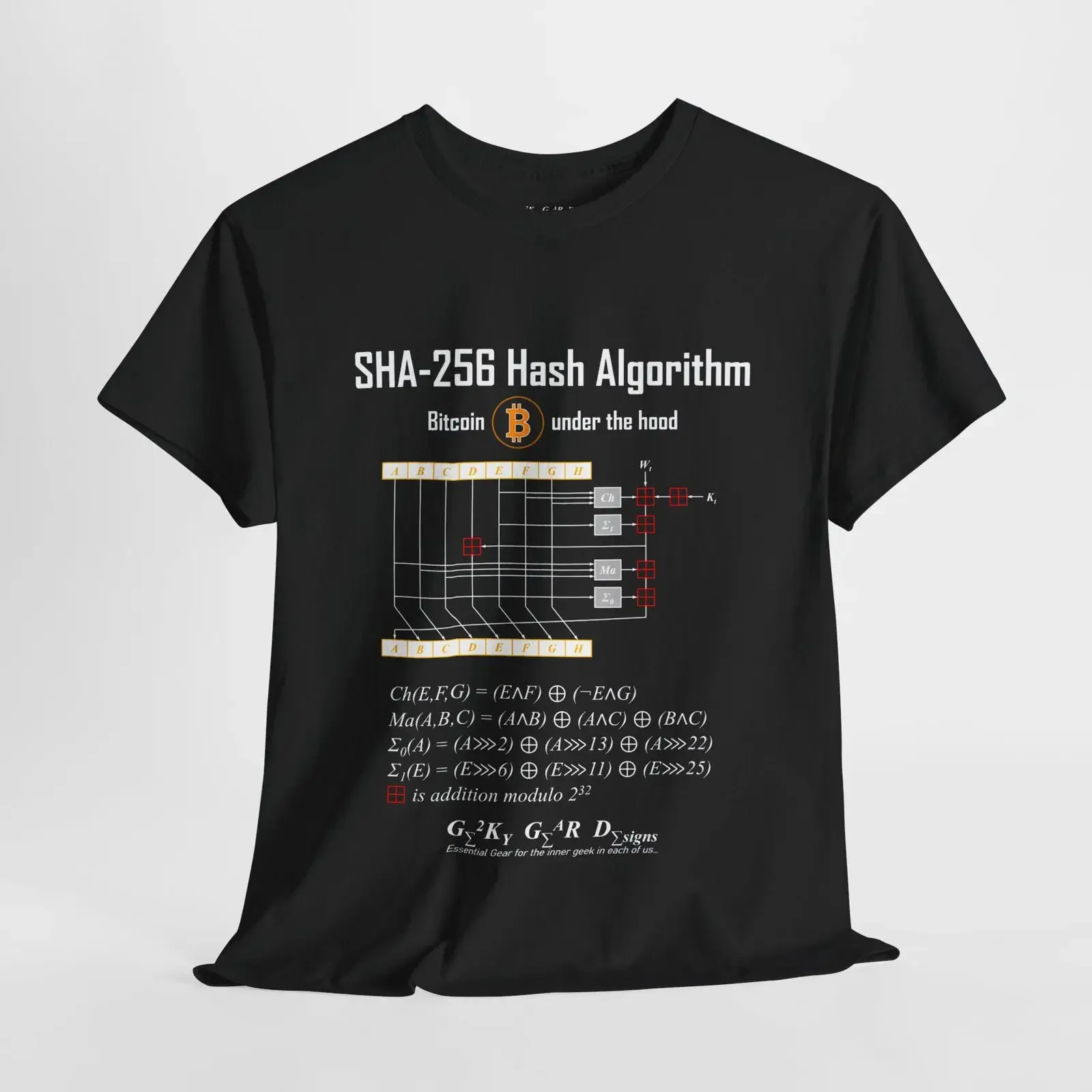 T-shirt SHA 256 Bitcoin Crypto Math Science vintage délavé élégant unisexe légèrement masculin polyvalent vêtements de créateur