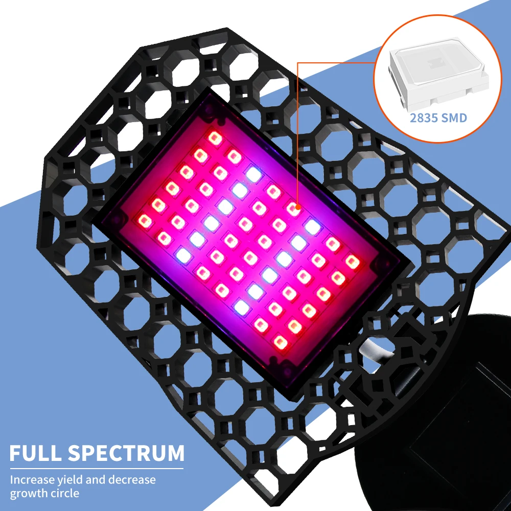 

100W LED E27/E26 Grow Light Bulb Full Spectrum Plants Lamp Indoor Growbox Flower Vegetables Hydroponic Cultivation Fill Lighting