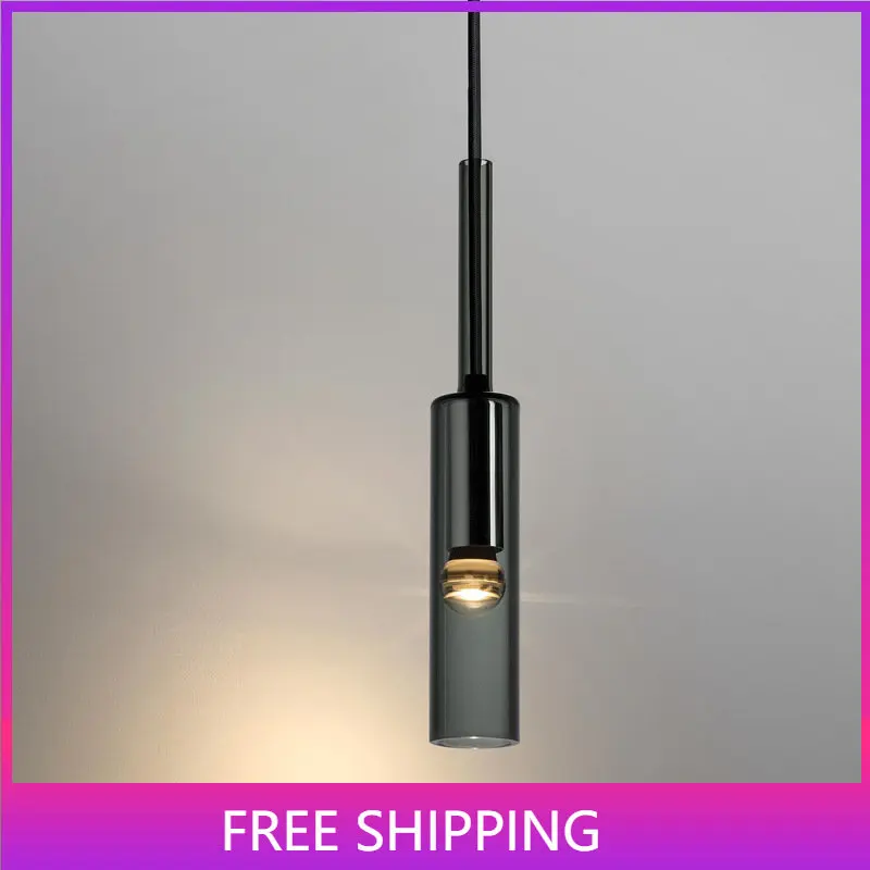 Modern Bottle Glass Pendant Light for Bedroom Bedside Bar Kitchen Dining Room Hanging Lamp Ceiling Lighting Bathroom Decoration