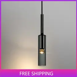 Modern Bottle Glass Pendant Light for Bedroom Bedside Bar Kitchen Dining Room Hanging Lamp Ceiling Lighting Bathroom Decoration