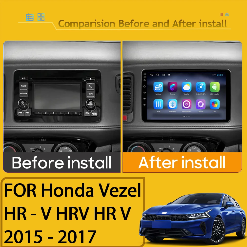 Android 14 For Honda Hr-V Hrv Xrv Vezel 2013 -2019 Car Player 5G Auto Radio Multimedia GPS Video Navigation Carplay NO 2Din DSP