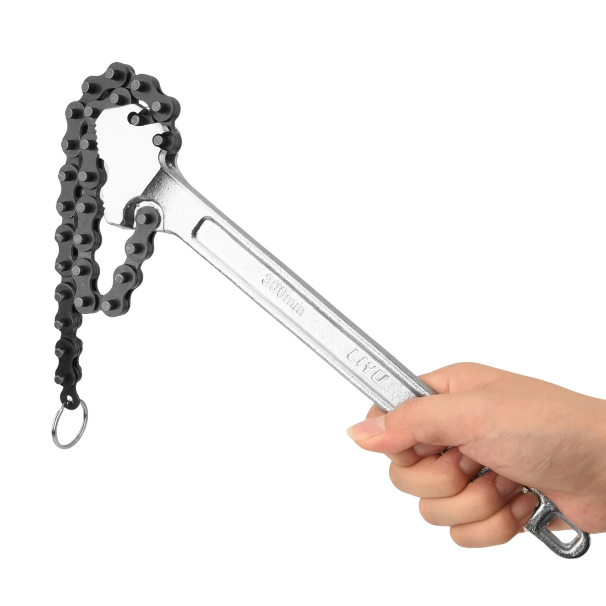 

12"Forged Handle Chain Wrench, Adjustable Oil Filter Chain Wrench for Car Oil Filter Removal, Heavy-Duty Pipe Chain Clamp Wrench