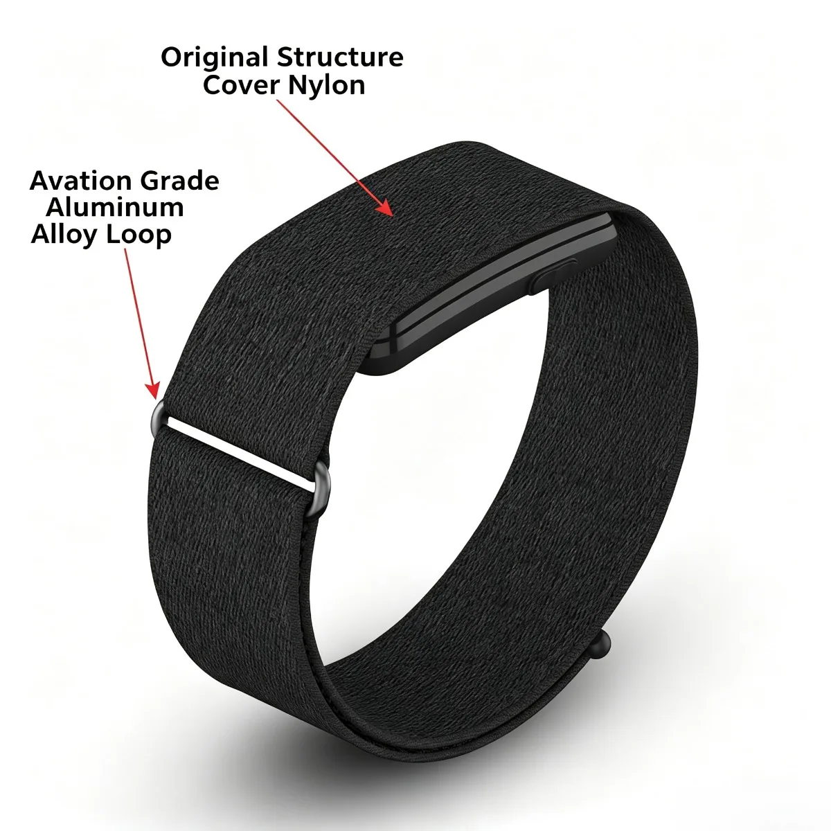 Nylonowy pasek na nadgarstek Garmin CIRQA, opaska na biceps, oryginalny pasek do fitness trackera bez ekranu, regulowany, elastyczny, sportowy. — zdjęcie produktu 4