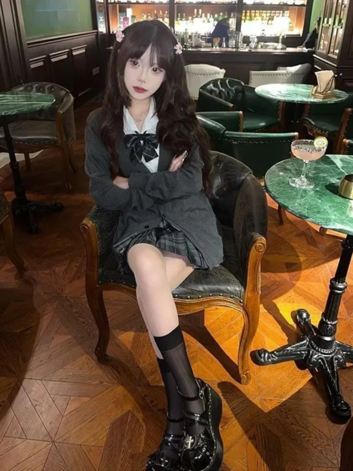 

plus Size 200 Pounds Japanese Style JK Uniform Knitted Sweater Autumn Winter Open Cardigan Versatile School Style Outerwear