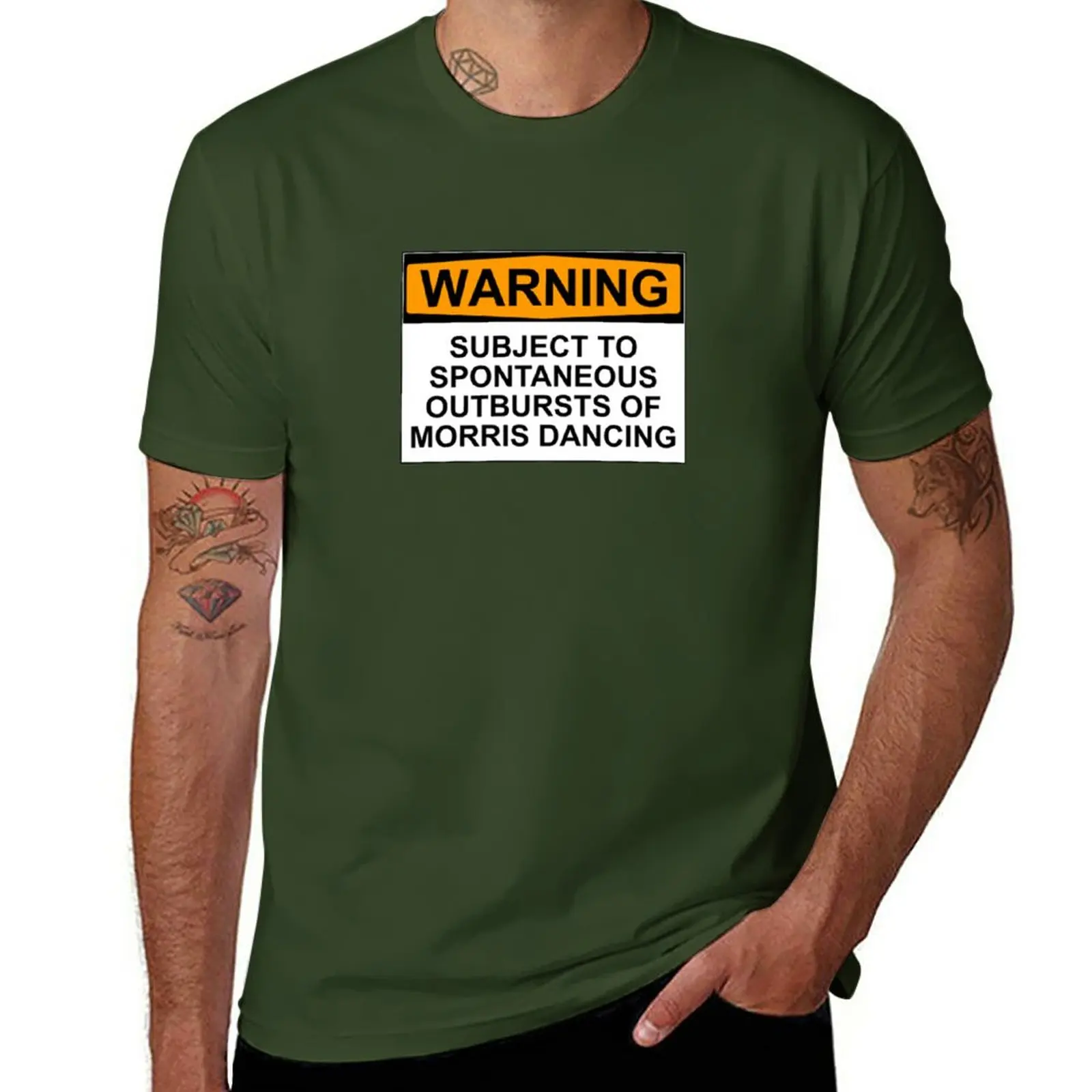 New WARNING: SUBJECT TO SPONTANEOUS OUTBURSTS OF MORRIS DANCING T-Shirt Anime t-shirt men clothing