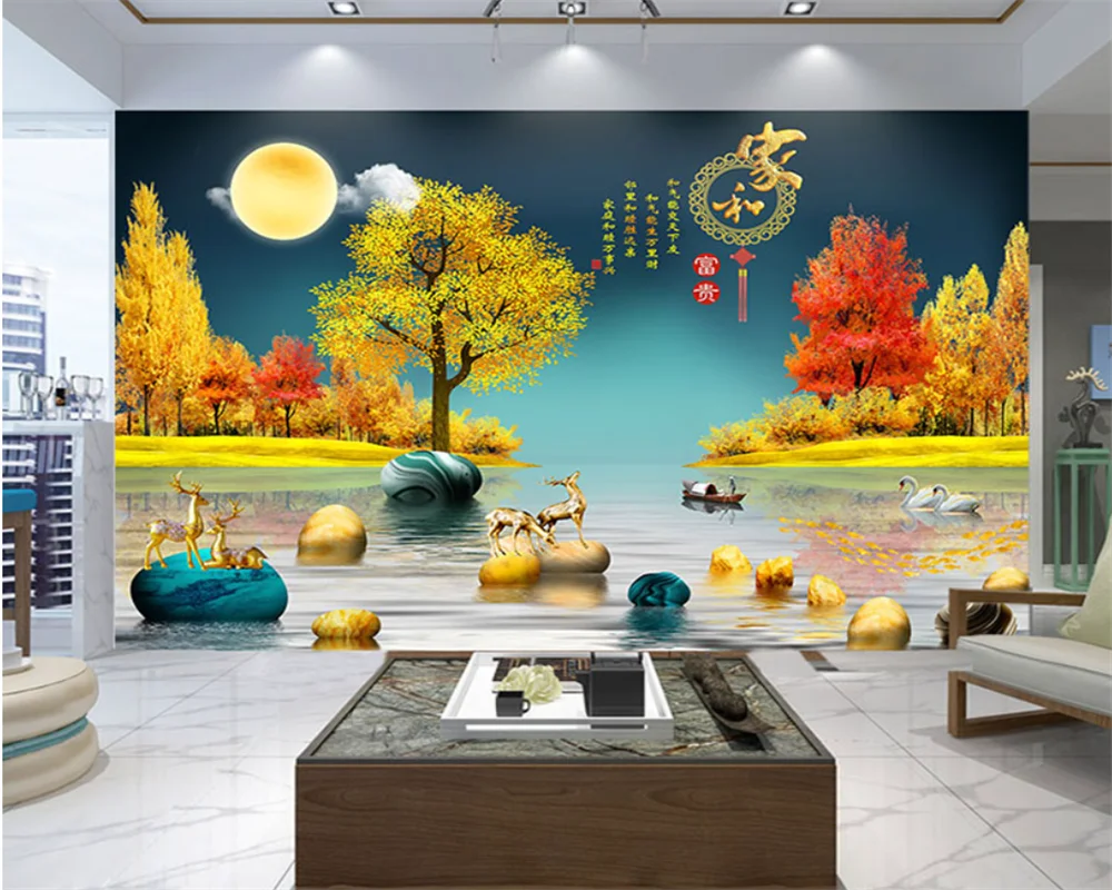 beibehang Custom modern new bedroom living room decorative painting moisture-proof Nordic TV wallpaper papier peint