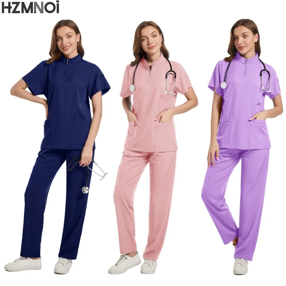 Handwashing Clothe Split Suit Short Sleeved Hand Brushing Pet Dentist Nurse Work Clothes Men Medical Care Clothes Nurse Uniform