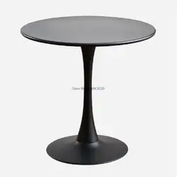 Outdoor Leisure Round Table White Paint Negotiation Reception Table INS Coffee Milk Tea Tulip Balcony Small Round Table