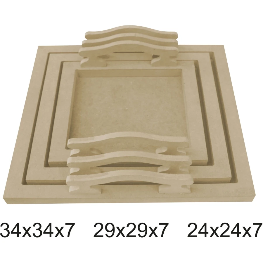 T669 pcs set 18mm Tool Tray, Unpainted Mdf Wood Tray