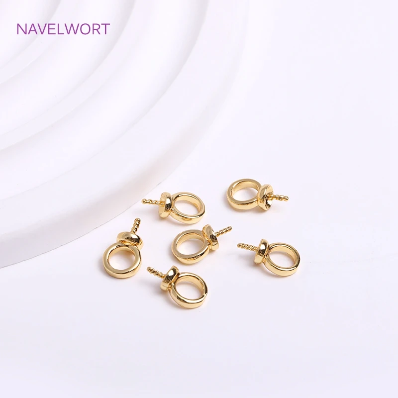 18K Gold Plated Bail Caps Beads Accessories End Caps Beads Pendants Connectors fit Pearls Beads DIY Jewelry Making