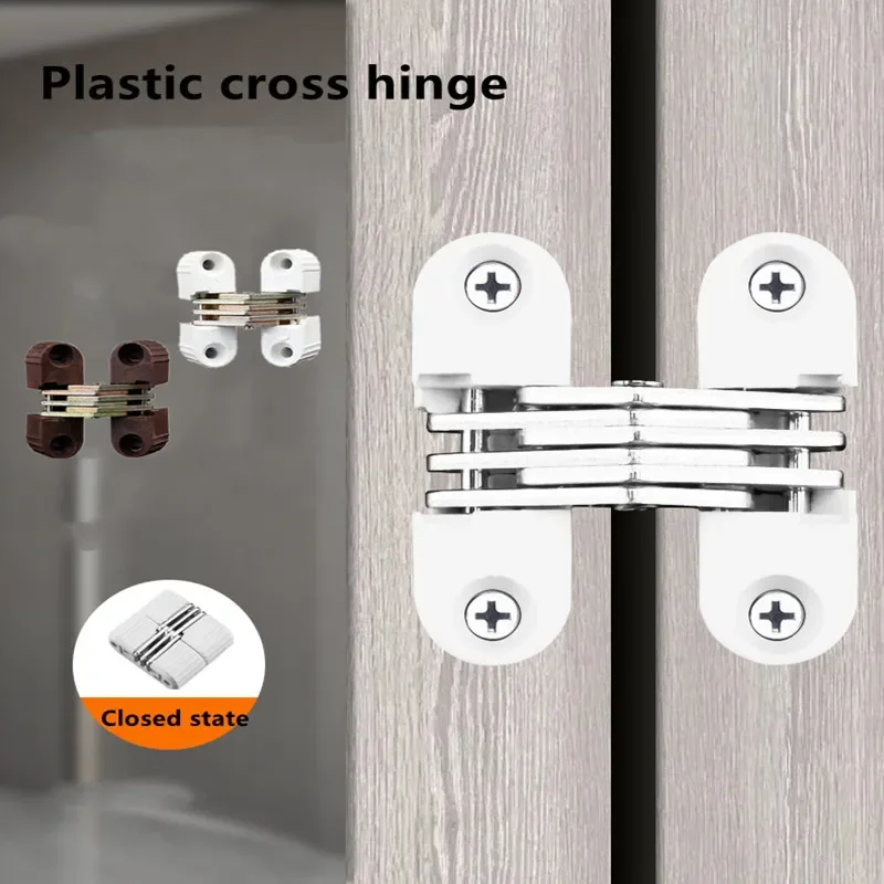 Cross Hidden-Hinges Plastic Iron Folding Door Table and Chair Cross Hinge Plastic Concealed Hinge Furniture Hardware Accessories