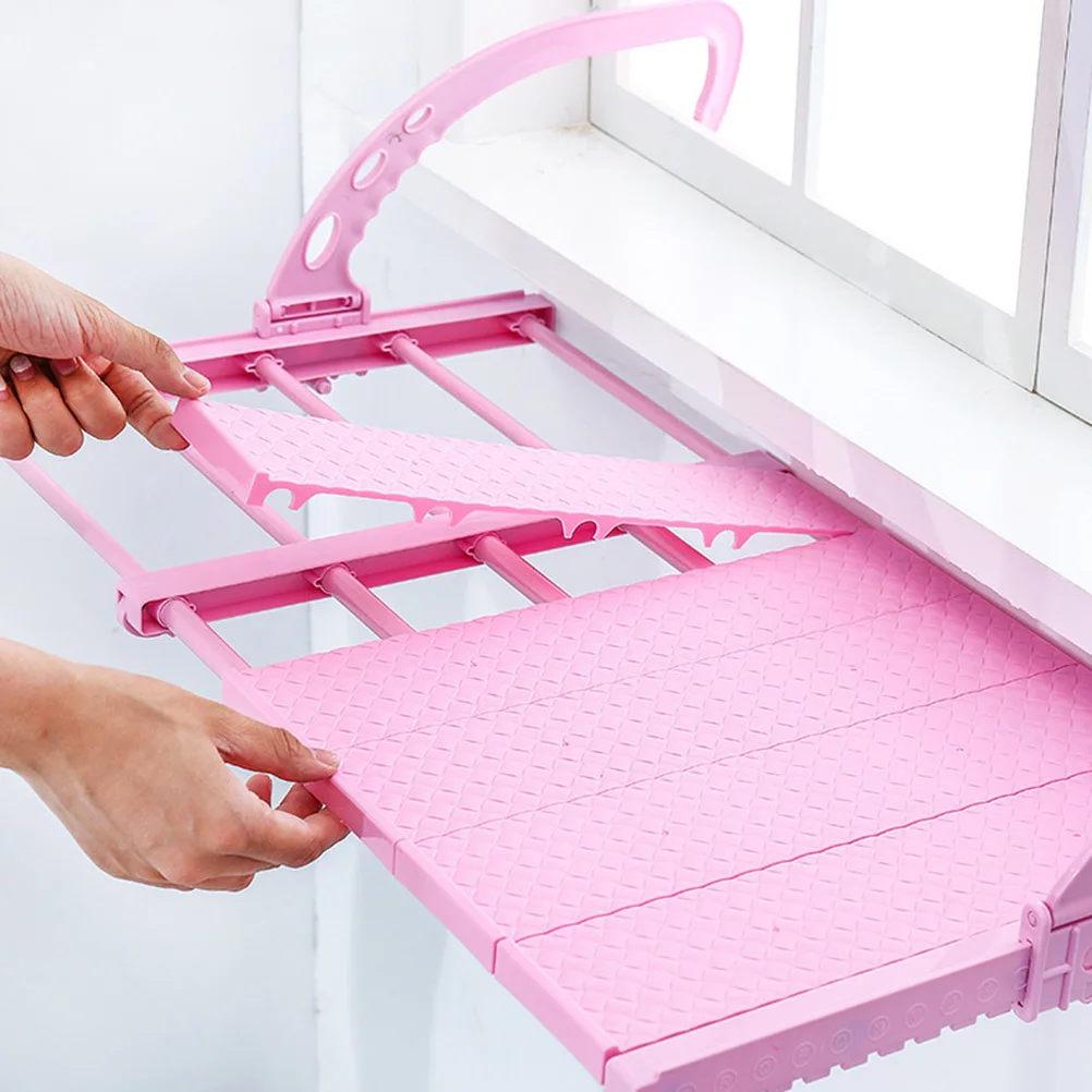 

Foldable Drying Rack Plastic Sturdy Clothes Hanger Balcony Shoes Rack Retractable Socks Hanger Home Laundry Organizer