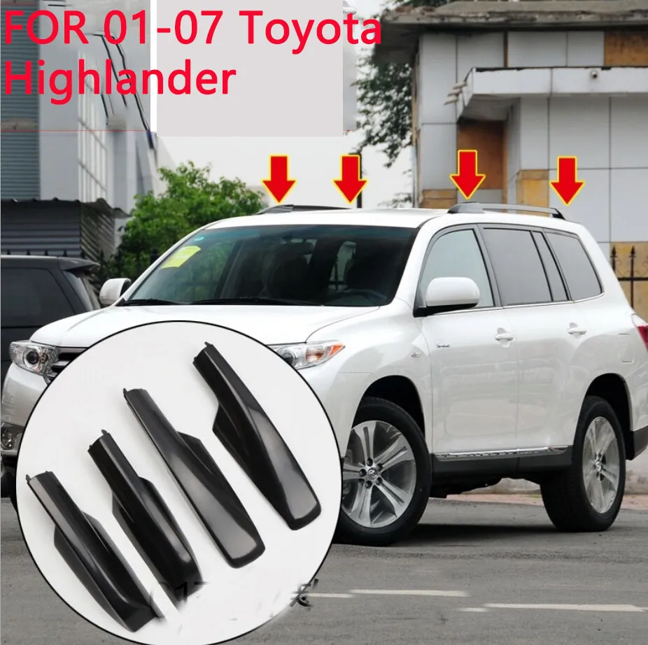 

4x черная крышка багажника на крышу, замена торцевой оболочки для Toyota Highlander 01-07