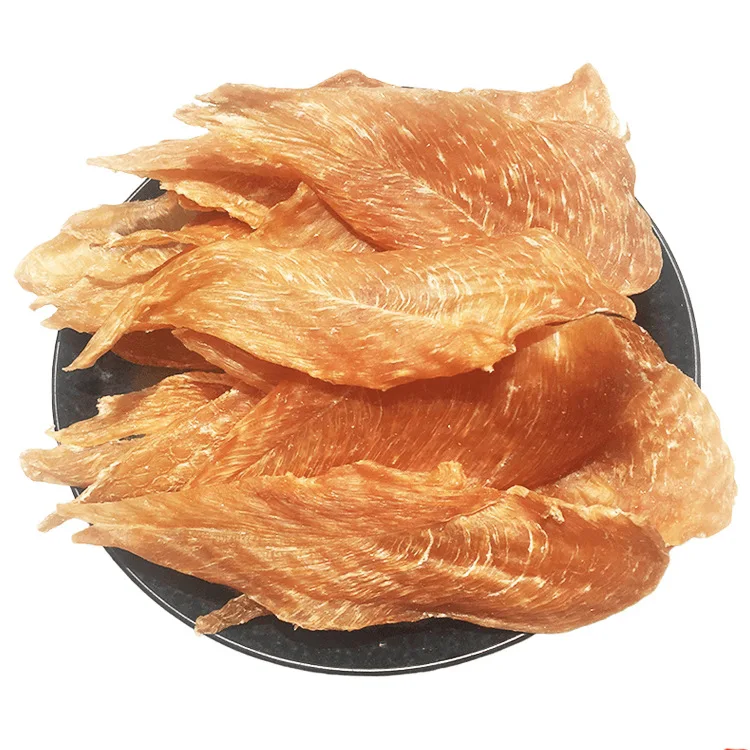 

Pet Dog Snack Air-Dried Chicken Breast And Duck Jerky Slice Dried Meat Strip Grinding Teeth Training Rewoards 200g/bag