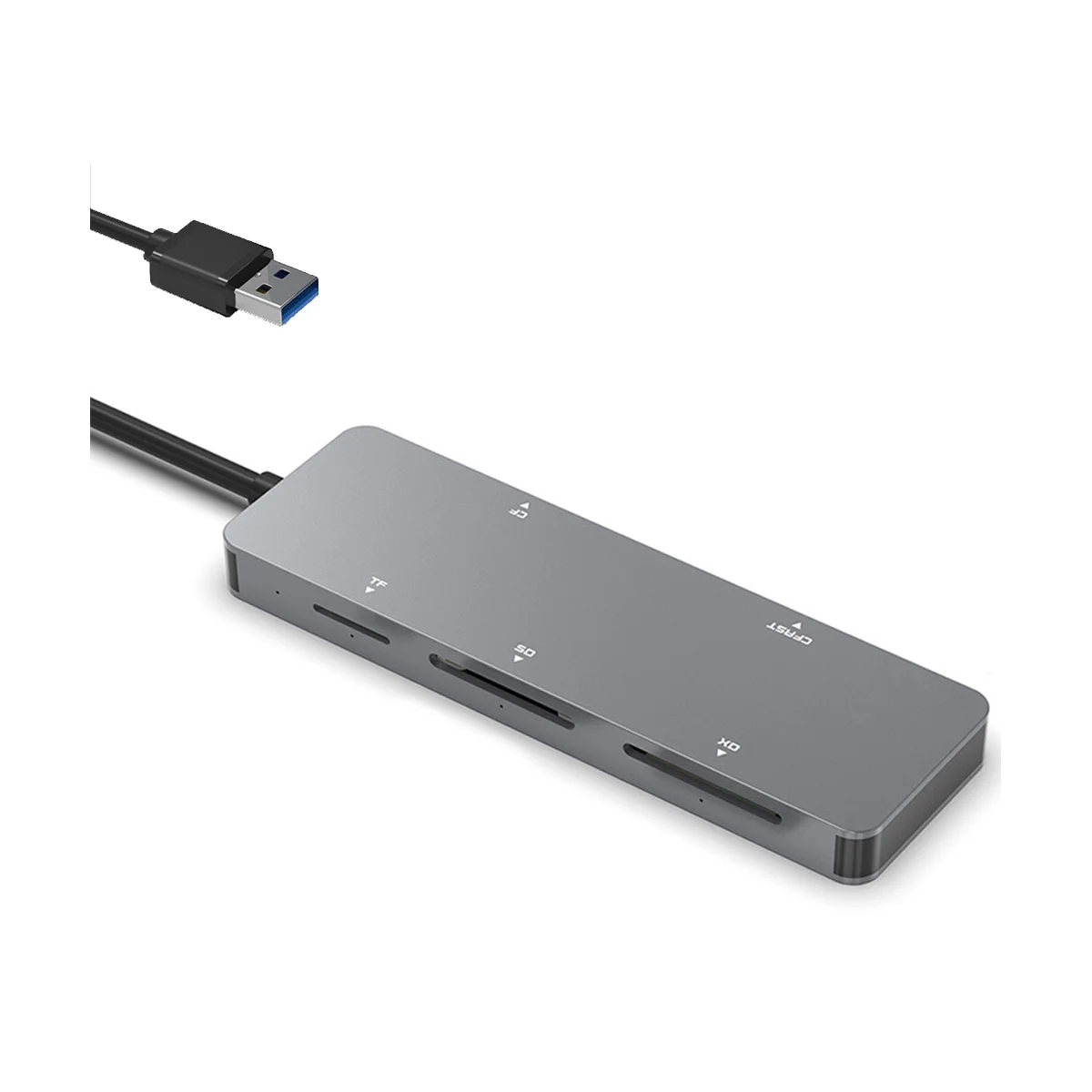 Pembaca kartu multifungsi USB 3.0, pembaca kartu USB 5 dalam 1 CFast/CF/XD/SD/TF untuk PC Laptop Aksesori