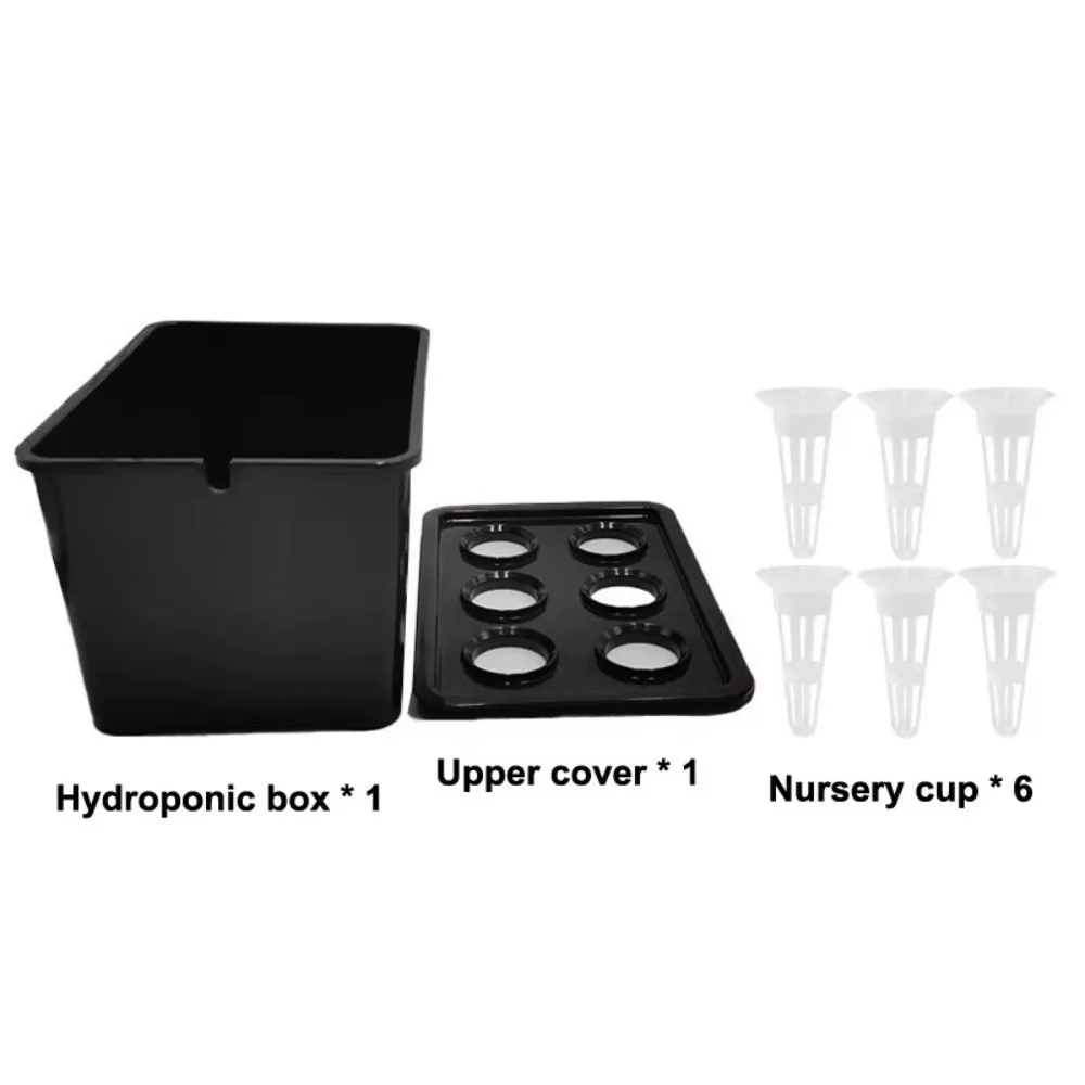 6 Holes Hydroponic Grower Kit Plastic Seedling Pots Nursery Pots Planting Container Thicken Growing Box Home Hydroponics