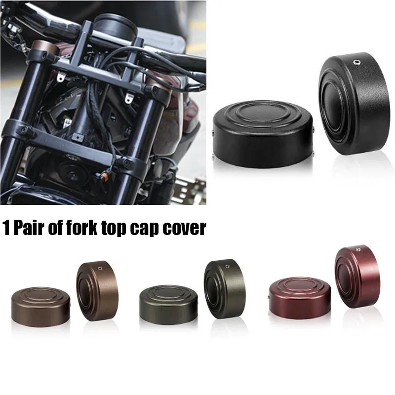 1 Pair Of Fork Top Cap Cover Easy Install  Aluminum Alloy For Harley Sportster S 1250 Rh1250S 2021-2022 Black/Red/Brown/Titanium