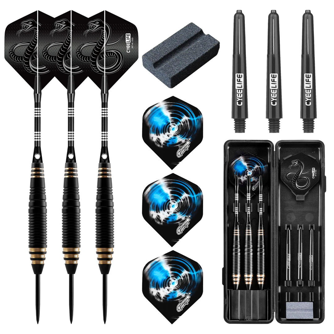 CyeeLife 26g Professionele Dart Set 3PCS Steel Tip Darts Vluchten Anti-Val Harde Dart Zuiver koper Dart Vliegen Voor Dartbord