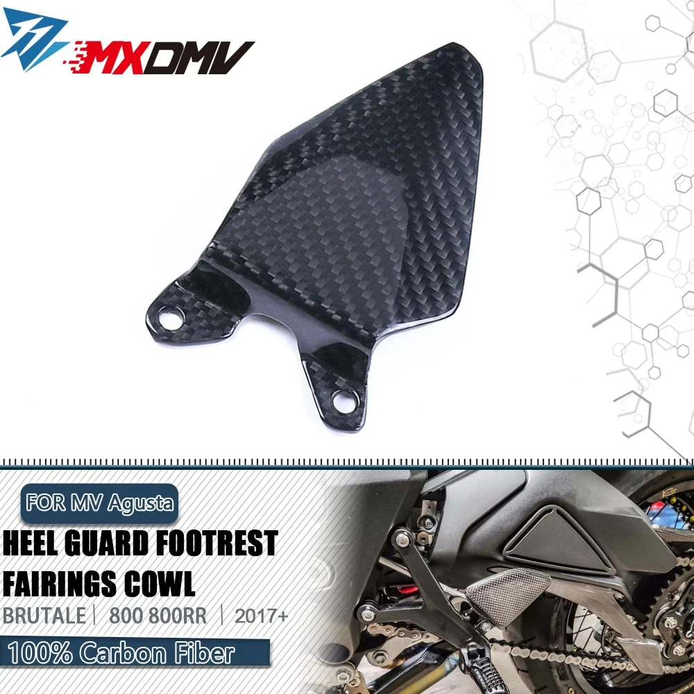 

100% Carbon Fiber Heel Guards Plate Rear Foot Wing Cowling for MV Agusta Brutale 800 800RR 800RC 2017 +