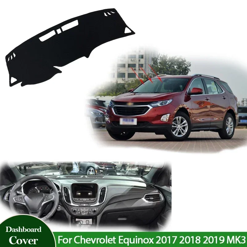 Auto-Zubehör Armaturenbrett-Abdeckmatte Dashmat Pad Armaturenbrett-Sonnenschutz Teppich 3. Generation für Chevrolet Equinox 2017 2018 2019 MK3