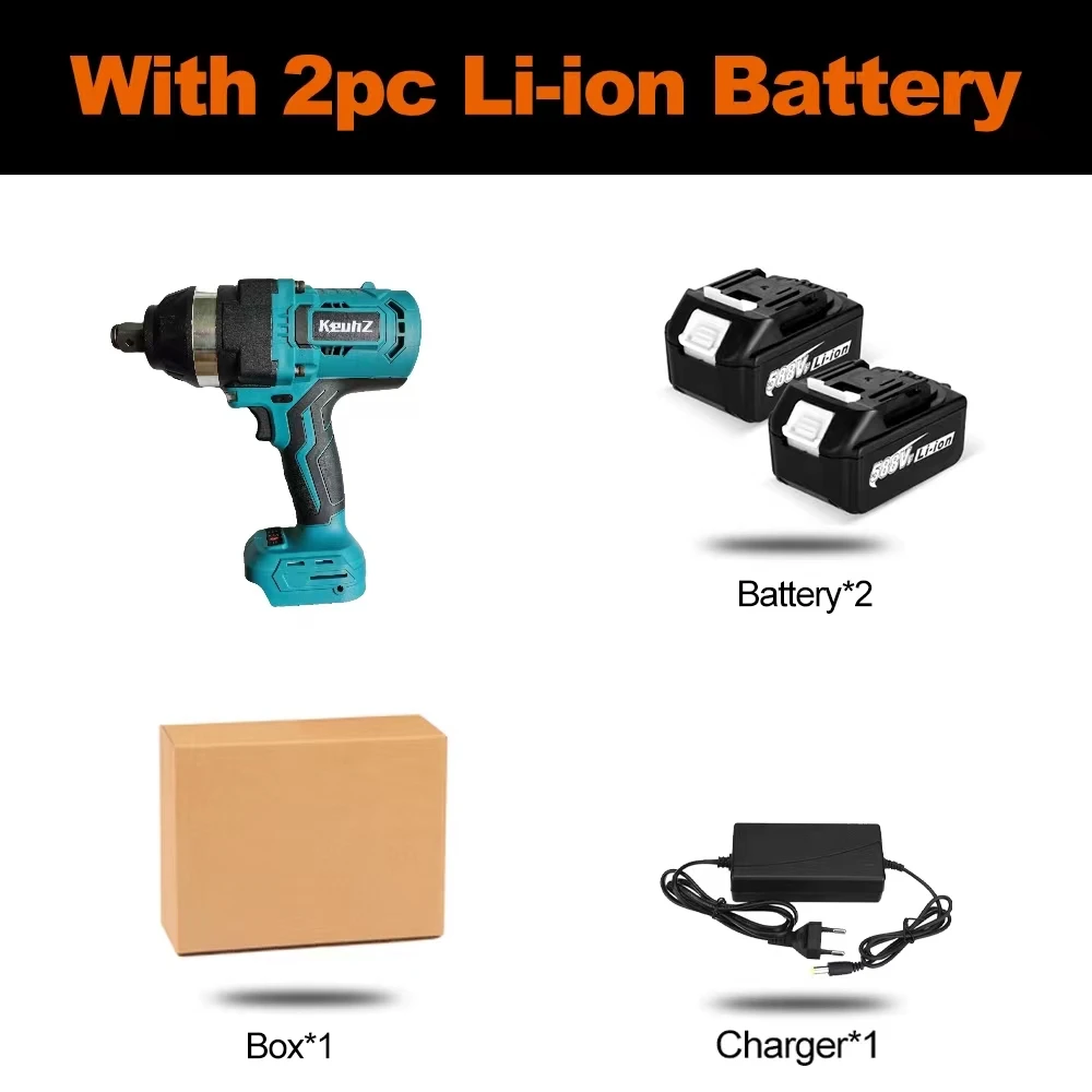 

Keuhz 2380N.M Brushless impact electric wrench 3/4 inch Socket large shaft torque Cordless Driver Tool Makita Battery