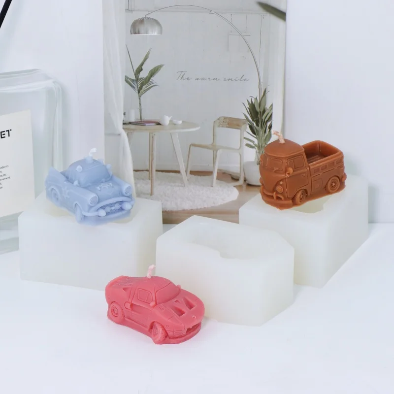 3D Cartoon Car Silicone Candle Molds Vintage Sports Van Vehicle Shapes DIY Aroma Resin Crafts Plaster Mold DIY Room Decor Gifts