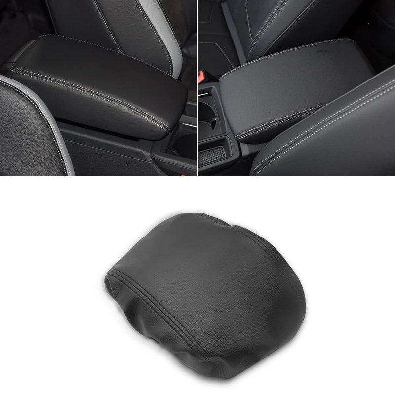 Soft Leather Armrest Cover For Audi Q3 2019 Car Interior Center Control Armrest Box Elastic Band Cover Trim