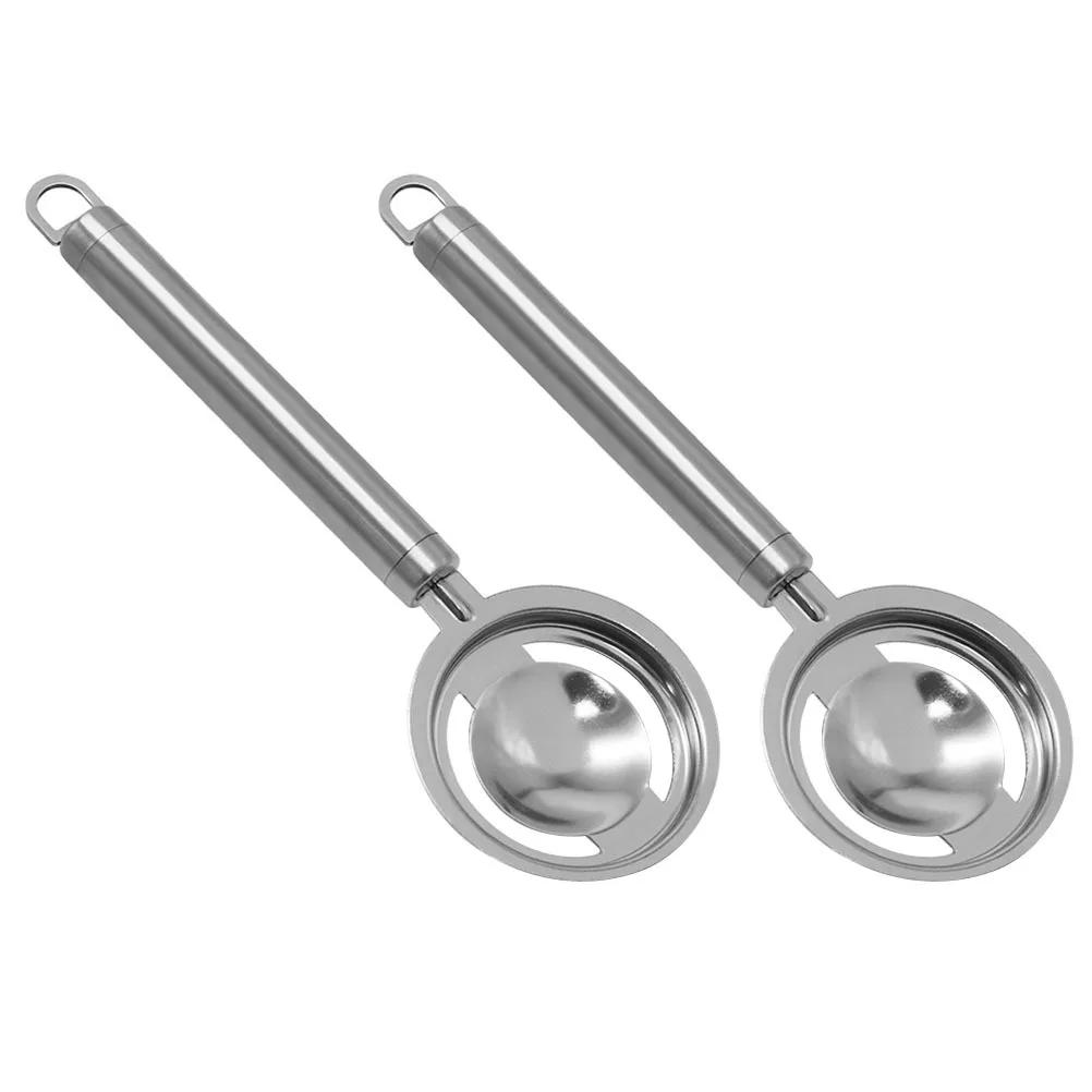 

2Pcs Egg White Separators Strong Non-Deformable Kitchen Egg Dividers Stainless Steel Cleanup Yolk Dividers