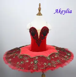 Adulto Nero Rosso Tutu di Balletto Professionale Costume Kitri Don Chisciotte di Balletto Tutu del Pannello Esterno Classico Ballerina Costume di Scena per bambini