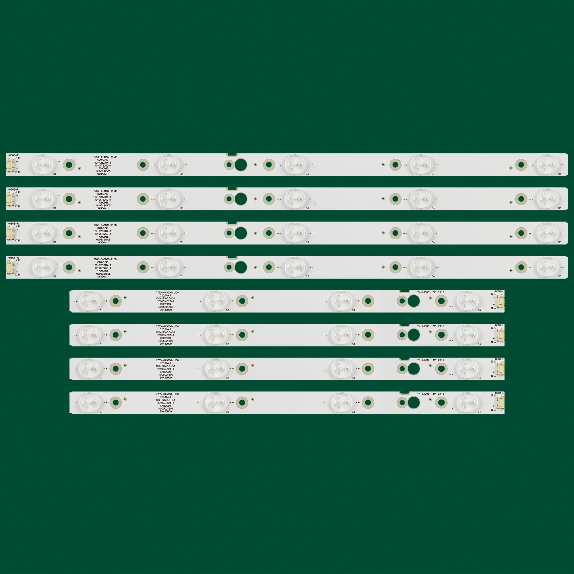 

Светодиодная лента для 43UG620V 43UJ620Y 43UJ6200 CRH-A 4330300105 R74CREV1.0 CRH-A 4330300104 L74CREV1.0 TH-43fx580c 43l3650 SK43L71A-V01
